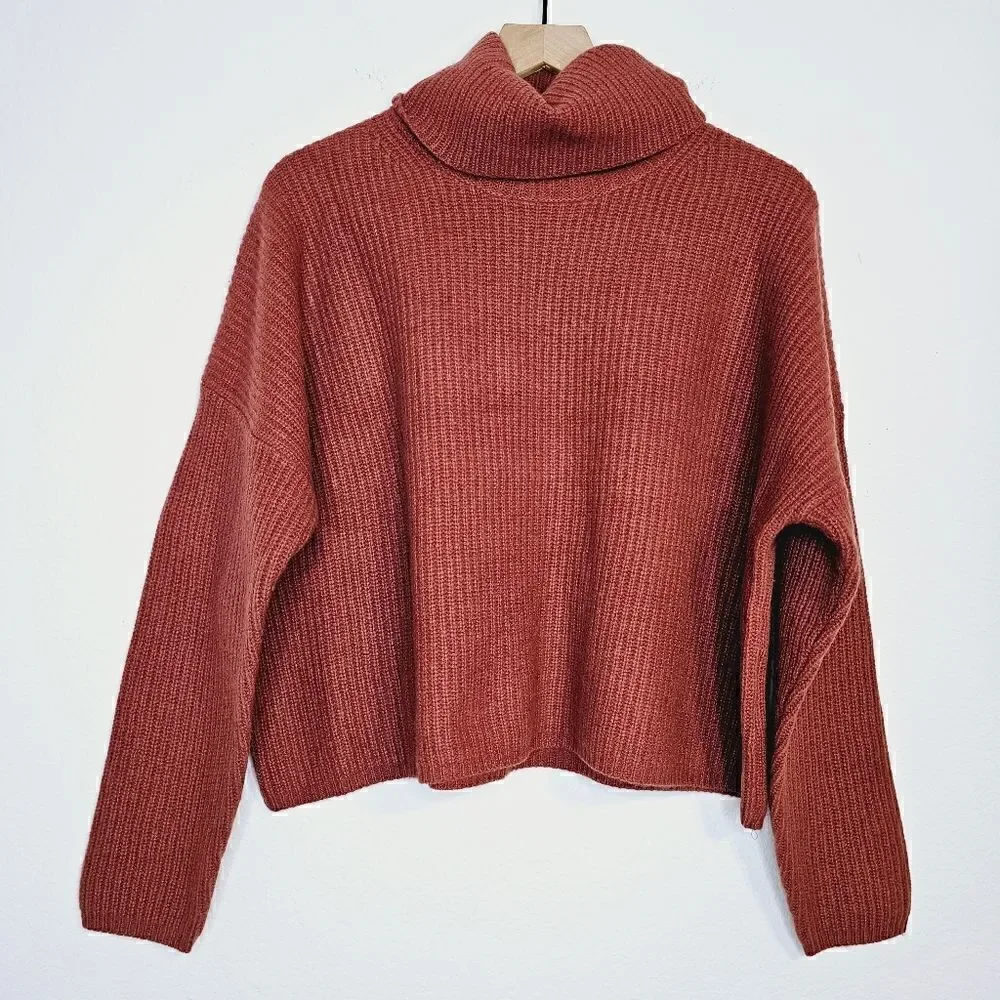 New! Madewell Cashmere Wool Soft Knit Oversized Turtleneck Cozy Sweater